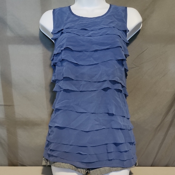White House Black Market Tops - White House Black Market Blue Sleeveless Top